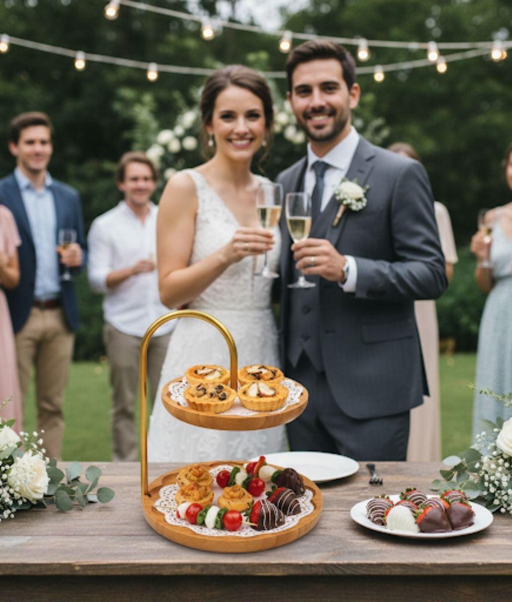 Bandeja Decorativa Multifuncional Soporte Dos Niveles Jhn-2