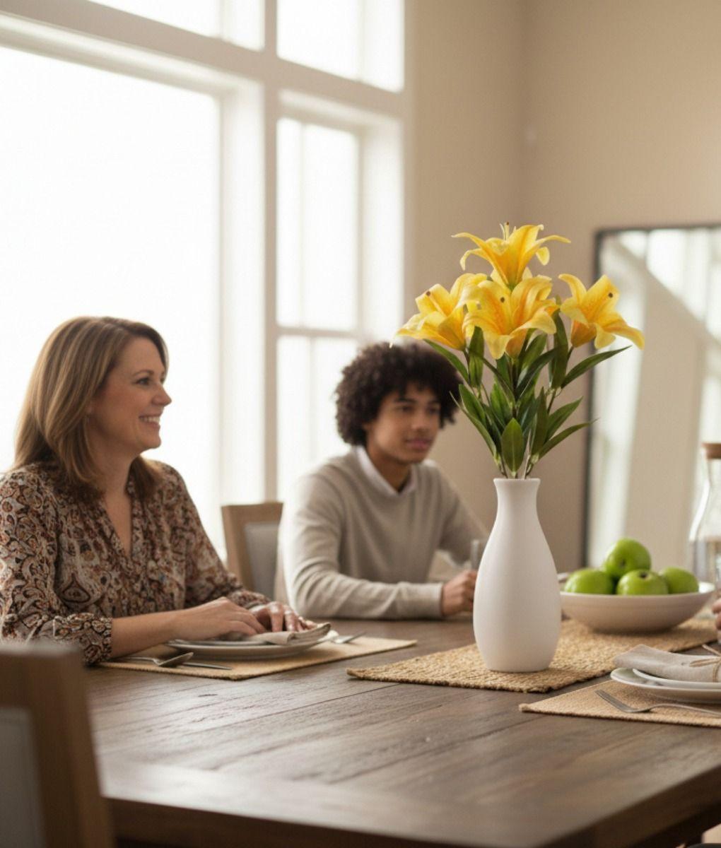 Set 2 Flores Artificiales Ramo Lirios Impacto Exótico Jhn-2