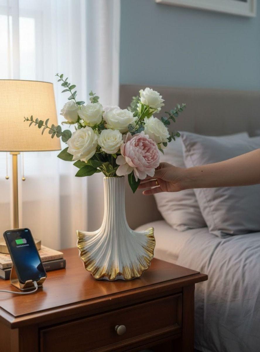 Florero Decorativo Diseño Estilo Abanico Adorno Hogar Jhn-3