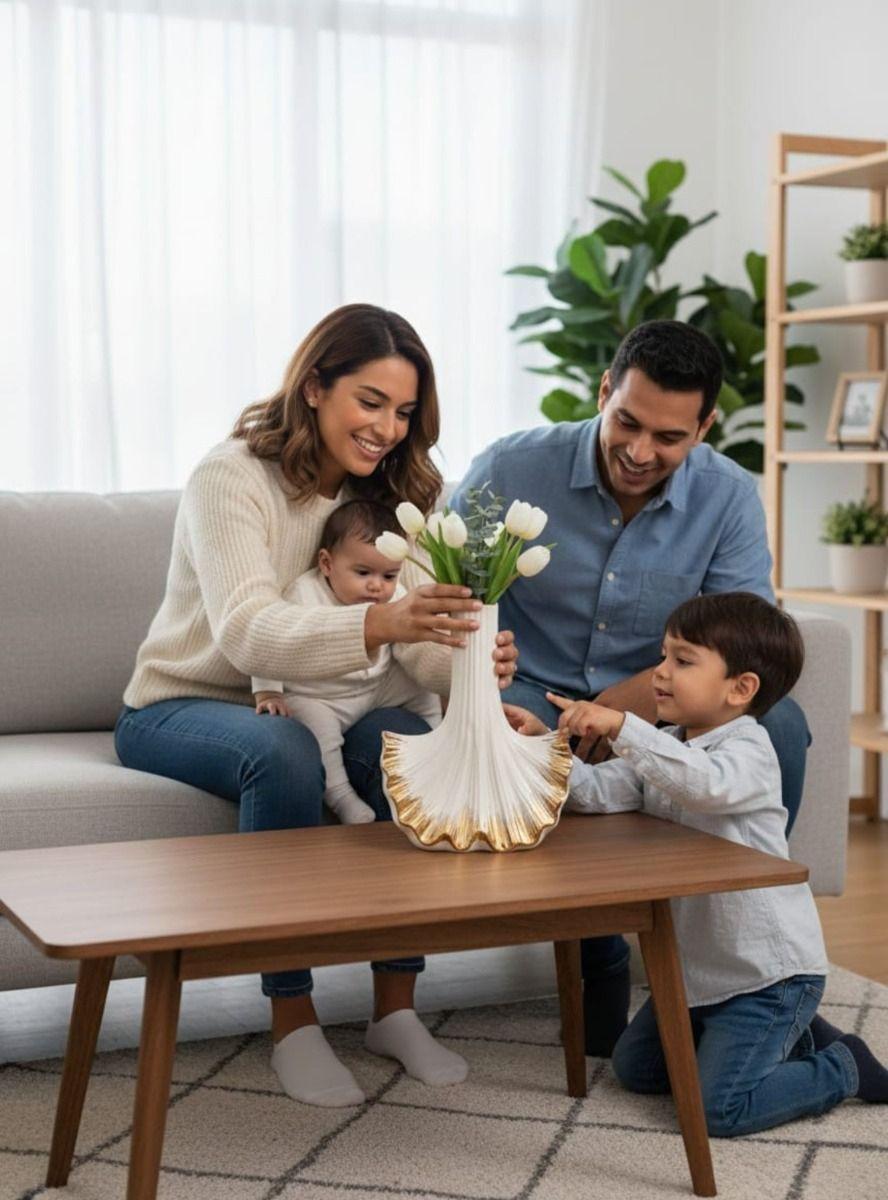 Florero Decorativo Diseño Estilo Abanico Adorno Hogar Jhn-4