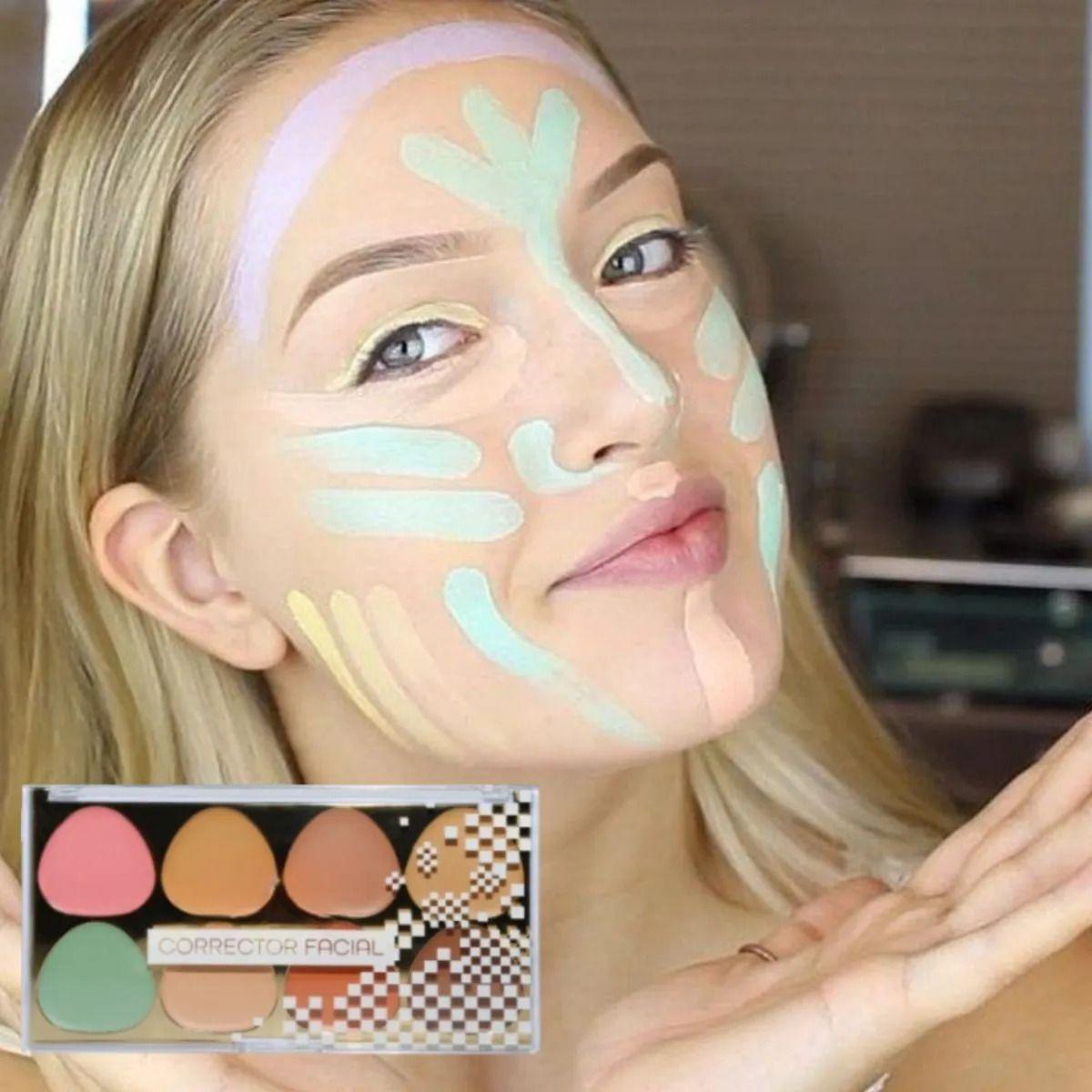 Paleta Correctores Faciales 8 Tonos Crema Alta Cobertura ALJ-9