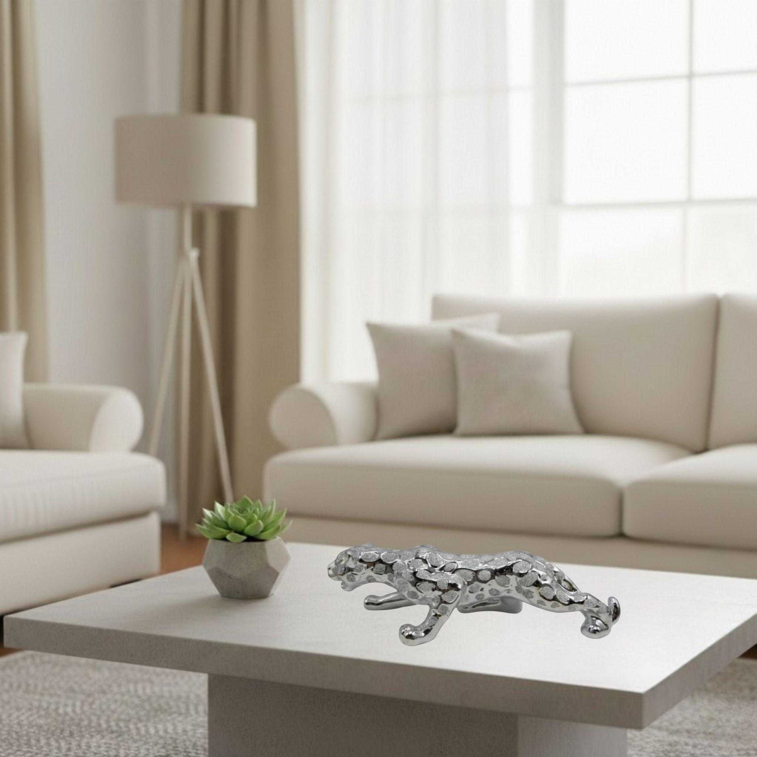 Figura Decorativa Jaguar Acecho Escultura Moderna Mesa ALJ-3