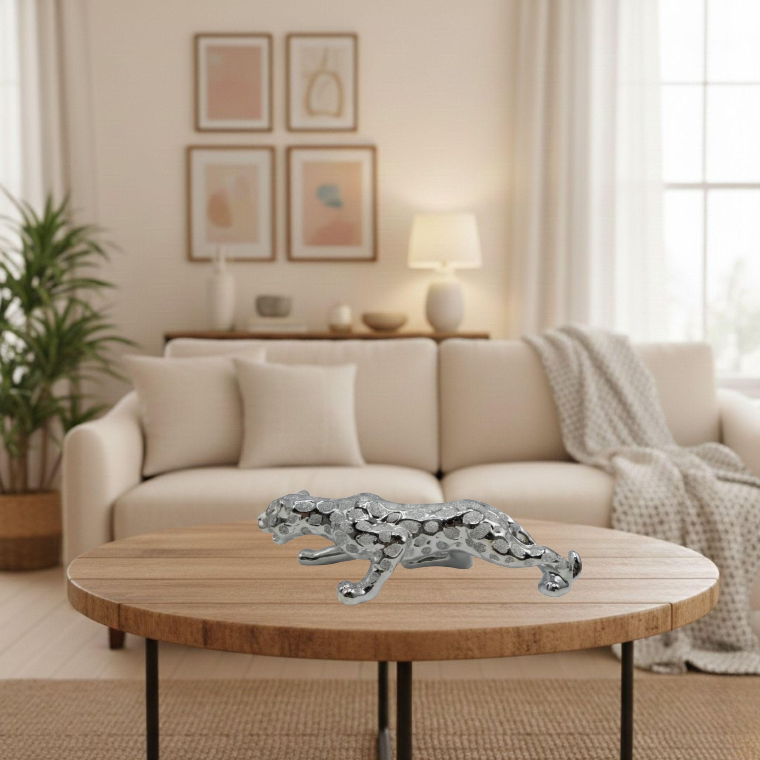 Figura Decorativa Jaguar Acecho Escultura Moderna Mesa ALJ-5