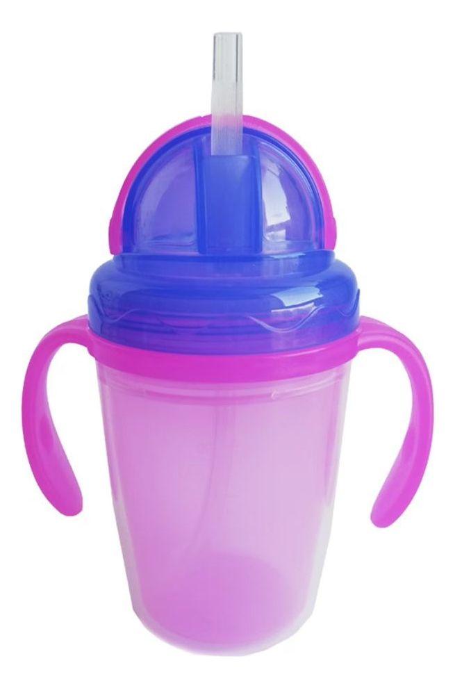 SET 2 VASOS CON ASA AGARRE ANTIDERRAME PAJILLA NIÑOS LAU-0