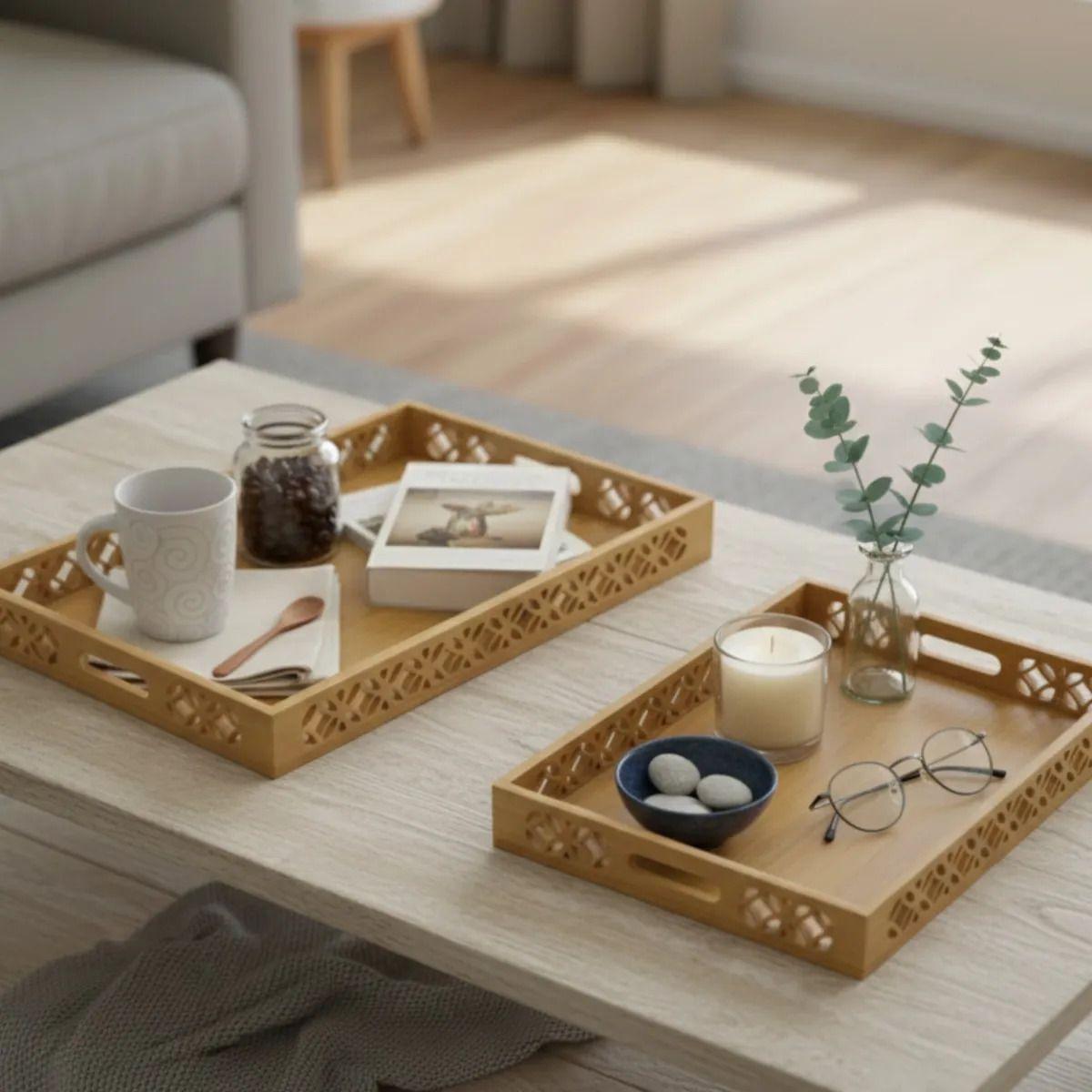 Set 3 Bandeja Servicio Decorativa Detalles Calados Hogar Jhn-8