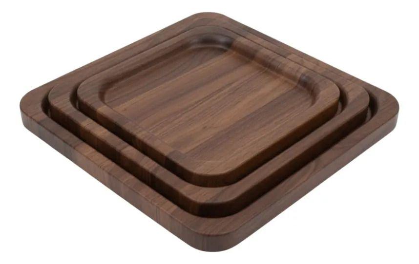 Set 3 Bandeja Decorativa Multiuso Diseño Minimalista Jhn-0