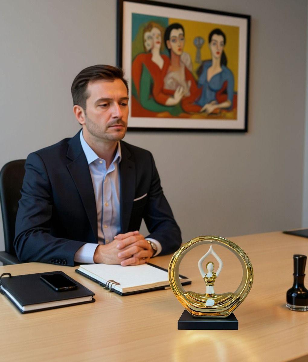 Figura Decorativa Estatua Mujer Postura Yoga Adorno Jhn-4