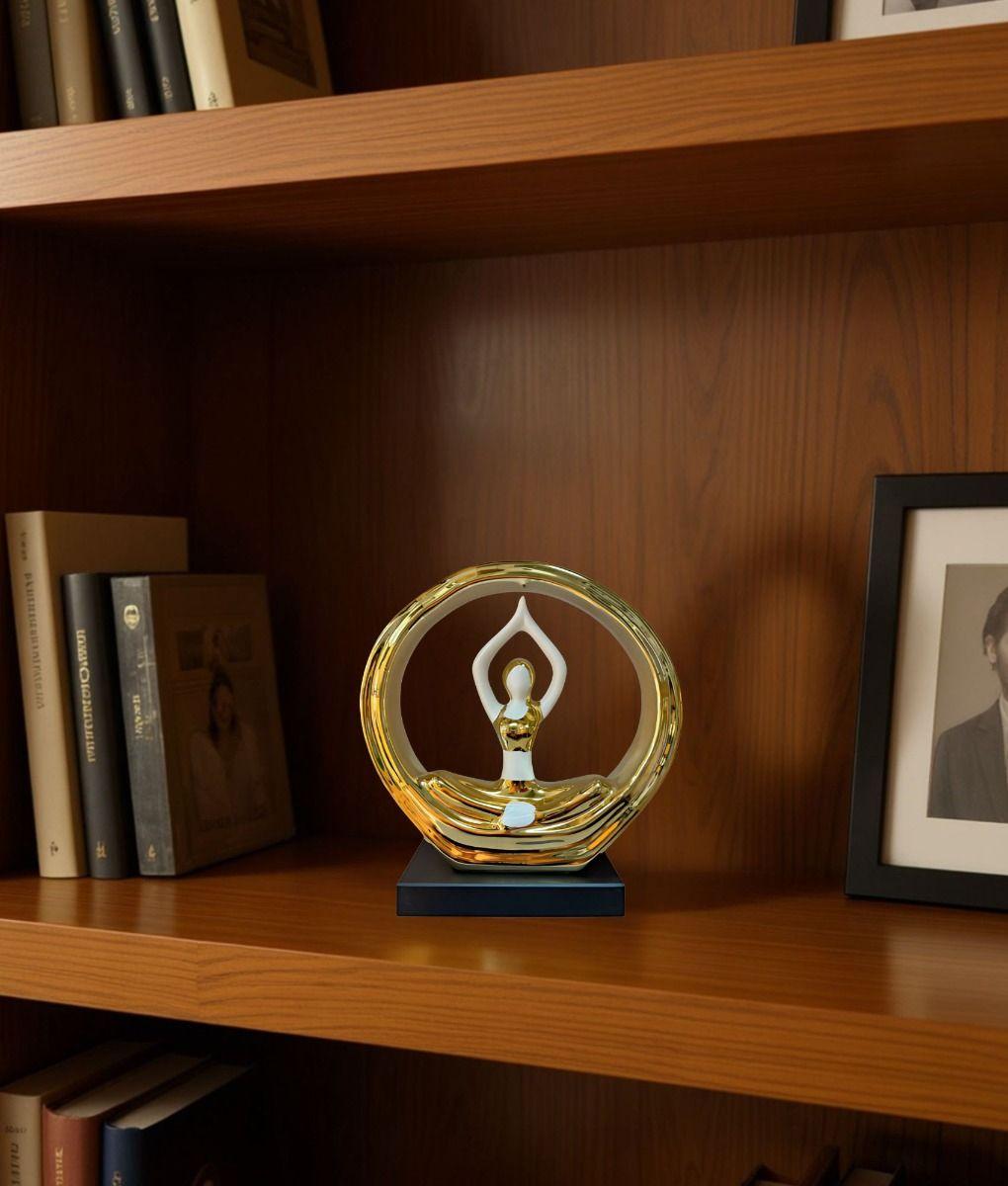 Figura Decorativa Estatua Mujer Postura Yoga Adorno Jhn-8