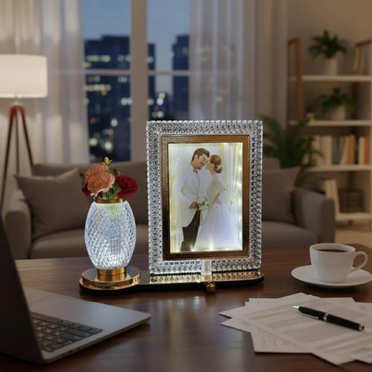 Portarretrato Marco Foto Centro Decorativo Iluminado Jhn-2