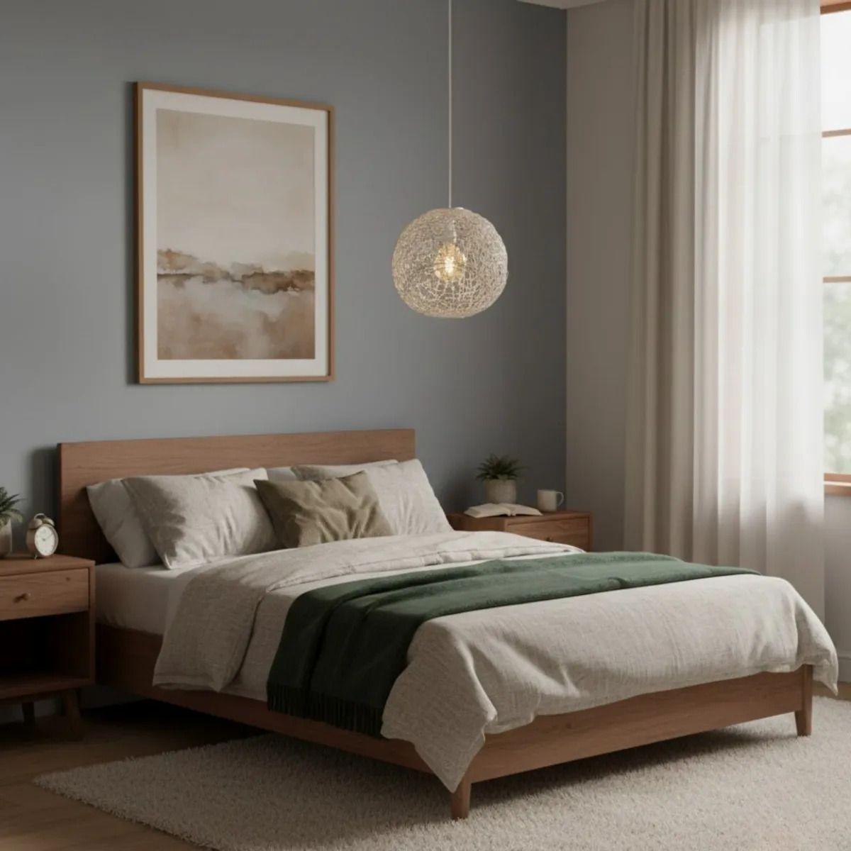 Lámpara Colgante Techo Esfera Tejida Estilo Nórdico Boho Jhn-6