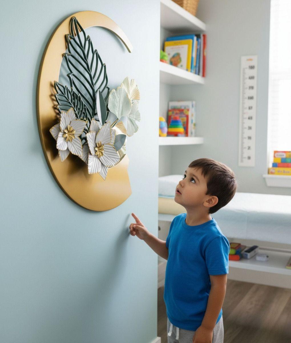 Adorno Floral Pared Cuadro Decorativo Media Luna Hogar Jhn-2