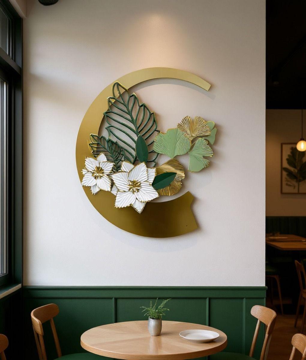 Adorno Floral Pared Cuadro Decorativo Media Luna Hogar Jhn-6