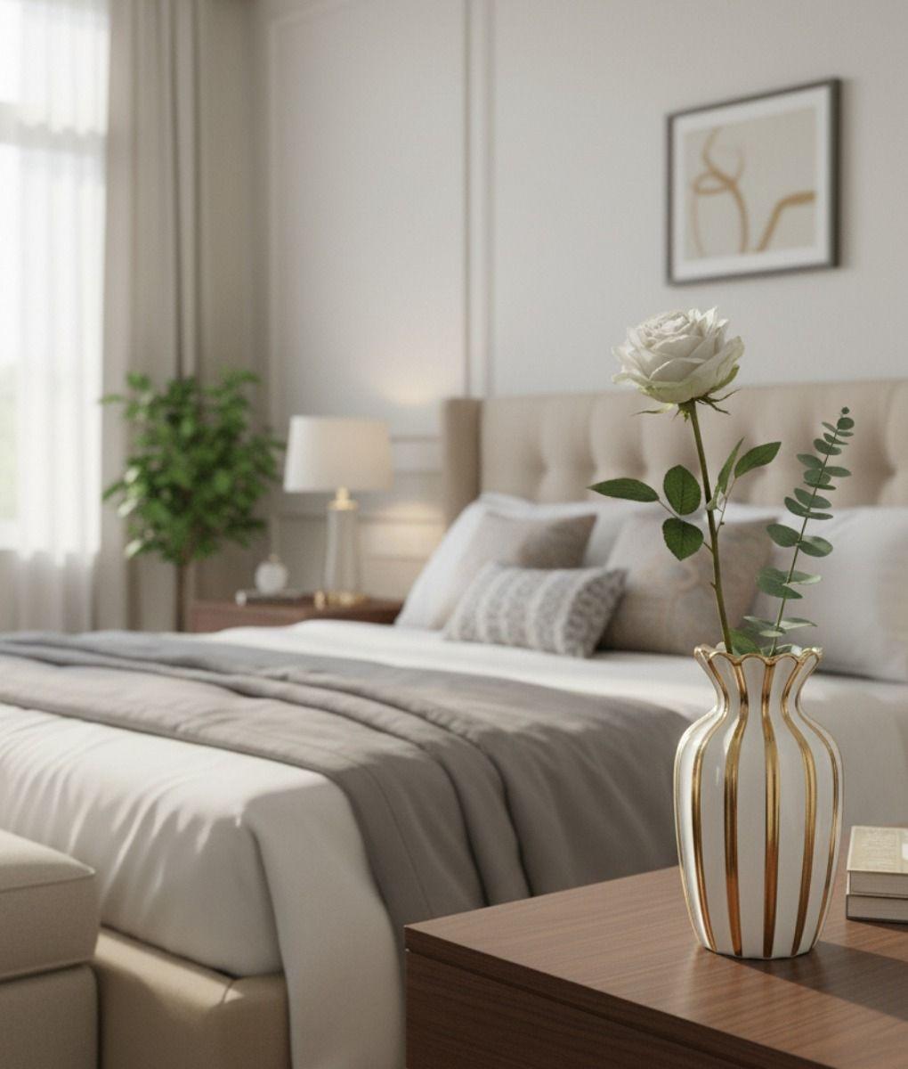 Florero Decorativo Elegancia Rayada Lujo Jarrón Adorno Jhn-5