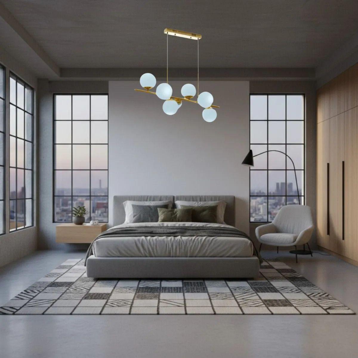 Lámpara Techo Diseño Suspensión Orbital Colgante Hogar Jhn-4