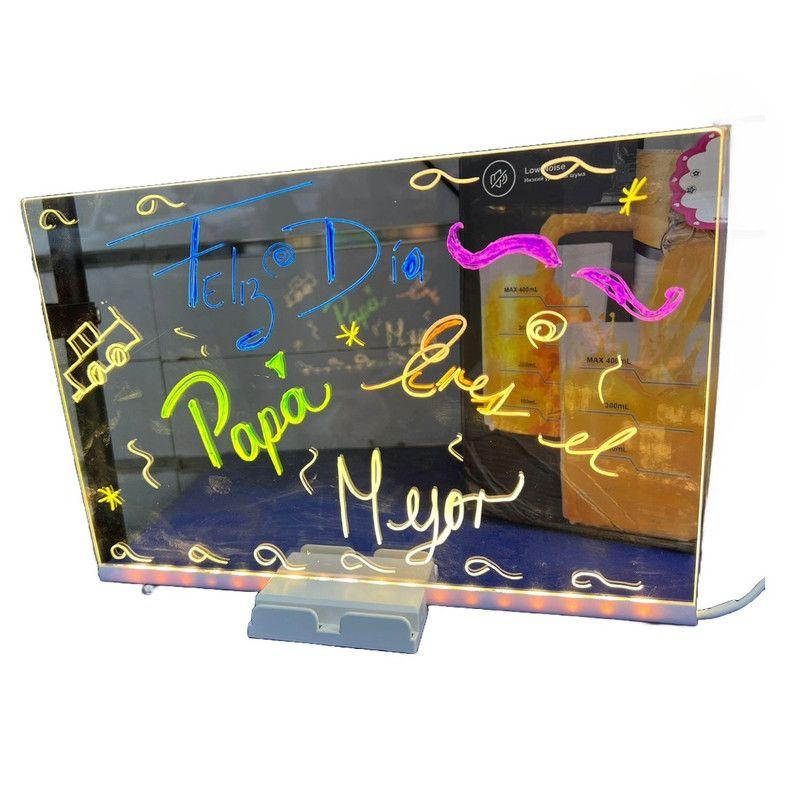 Pizarra Iluminada Led Acrilica Escritorio Tablero Lau-2