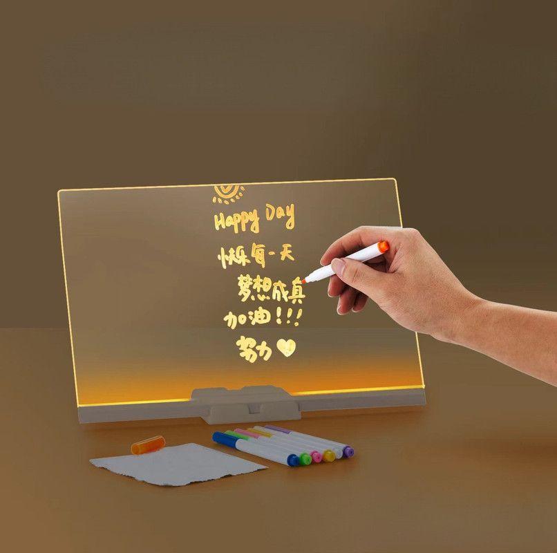 Pizarra Iluminada Led Acrilica Escritorio Tablero Lau-3