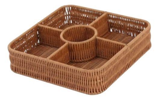 Canasto Decorativo Tapa Cesto Organizador Compartimentos Jhn-2