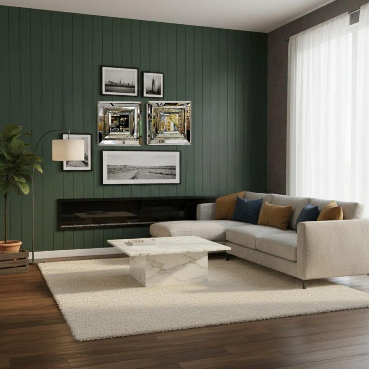 Set 2 Espejos Decorativos Pared Diseño Escultural AJ-4