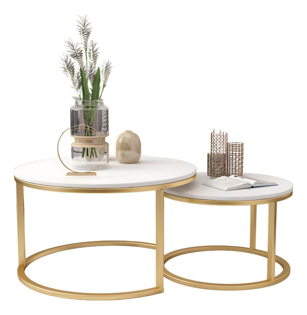 Set 2 Piezas Mesa Centro Auxiliar Moderna Minimalista Jhn-9