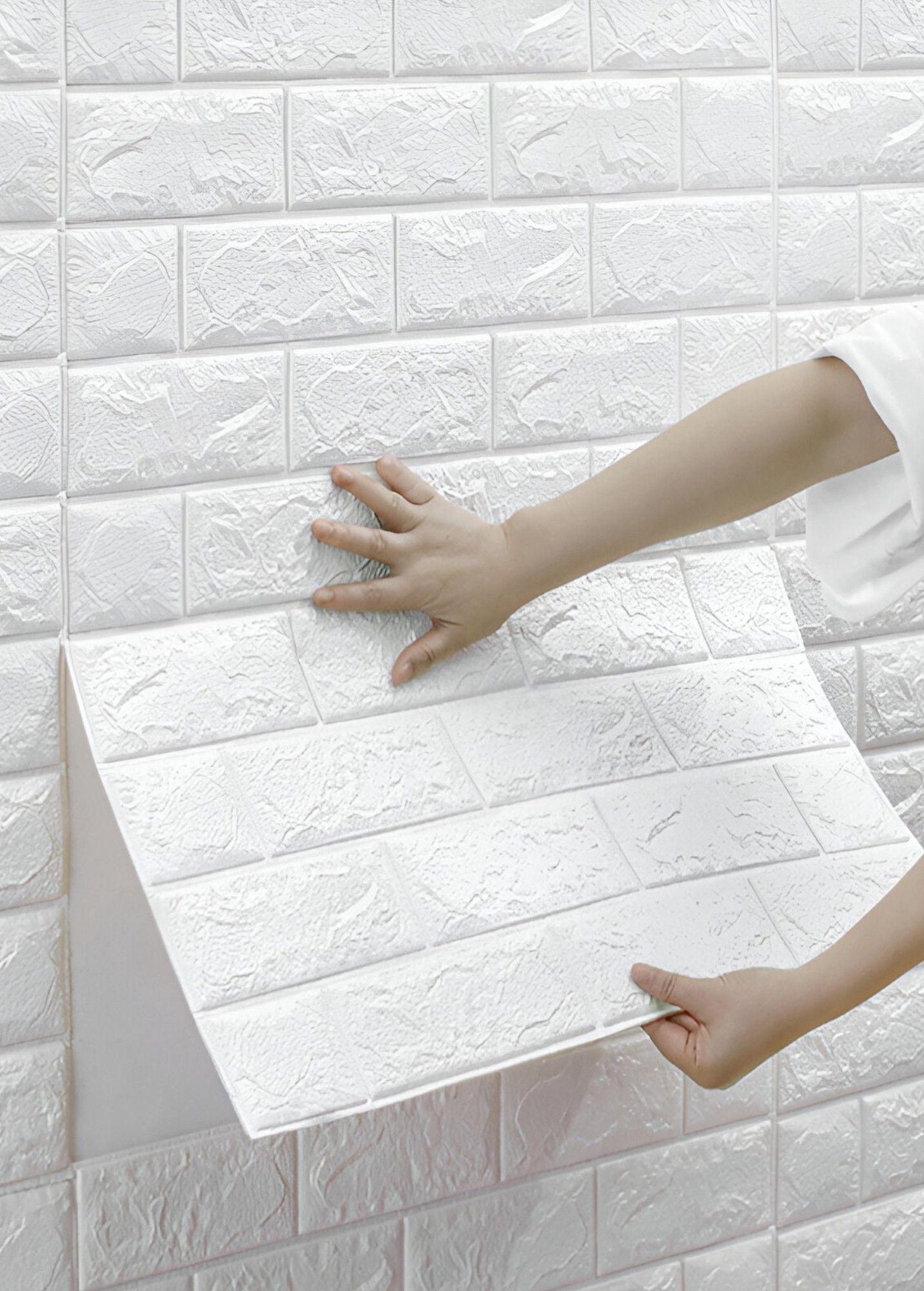 Set 4 Láminas Papel Mural 3D Pared Ladrillo Decorativo Jhn-4