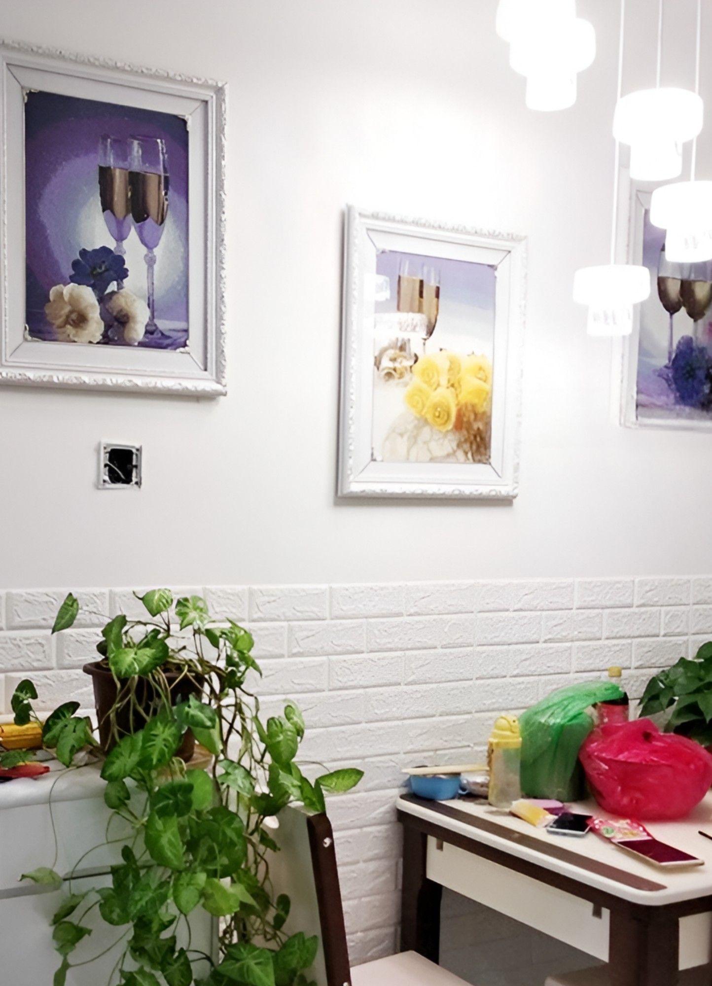 Set 4 Láminas Papel Mural 3D Pared Ladrillo Decorativo Jhn-7