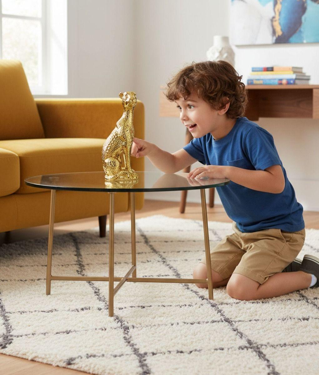 Estatua Decorativa Adorno Guepardo Sentado Figura Jhn-3