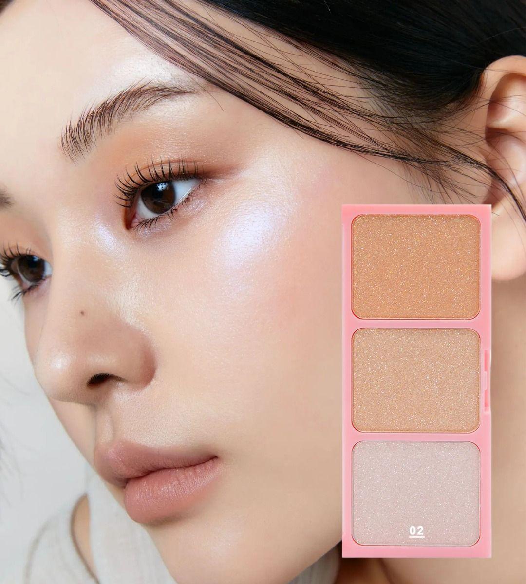 Set 3 Iluminador Polvo 3 Colores Luminosidad Brillo Jhn-0