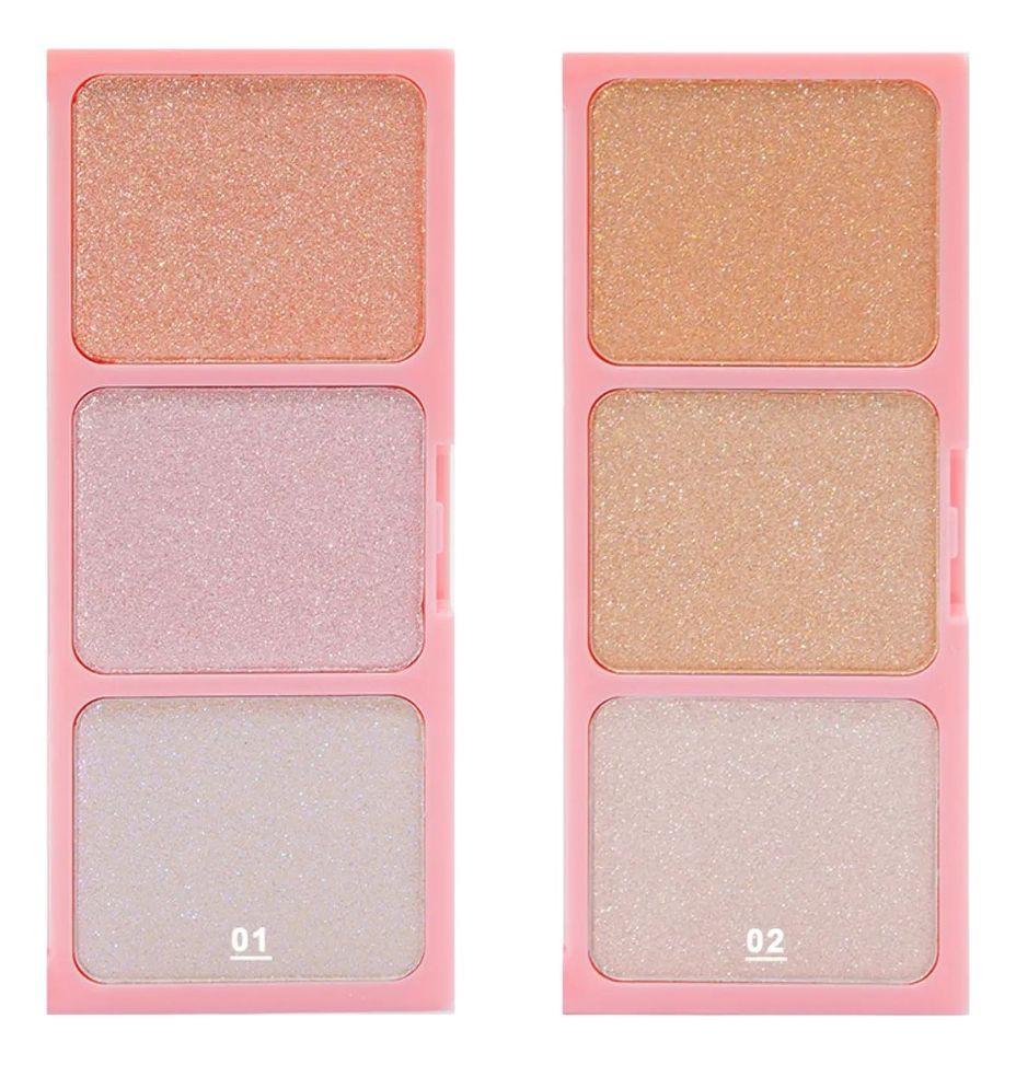 Set 3 Iluminador Polvo 3 Colores Luminosidad Brillo Jhn-1