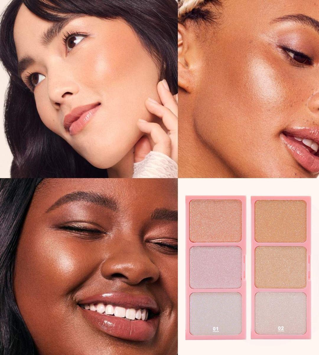 Set 3 Iluminador Polvo 3 Colores Luminosidad Brillo Jhn-7