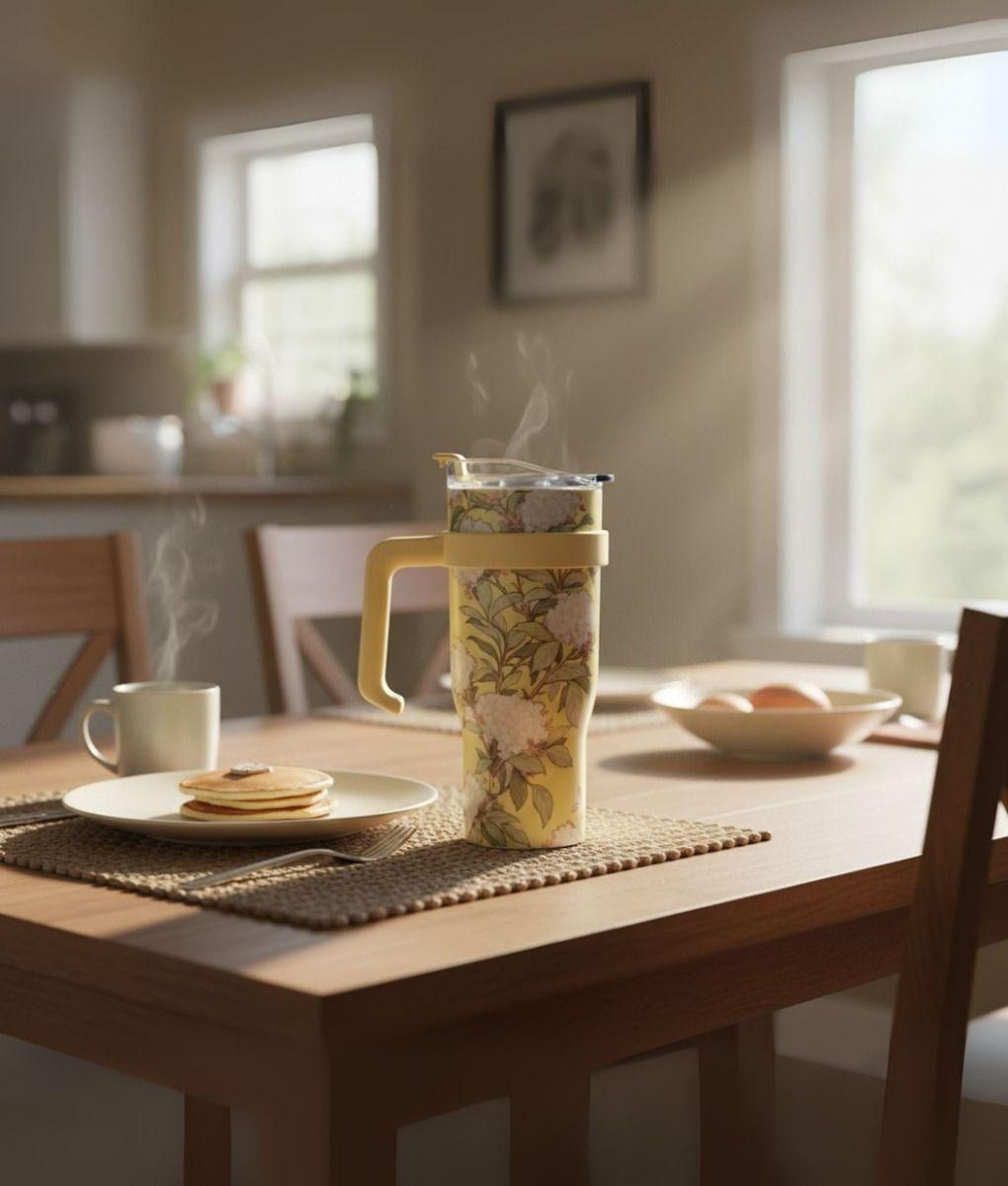 Vaso Botella Deportiva Floral Asa Funcional Ergonómico Jhn-8