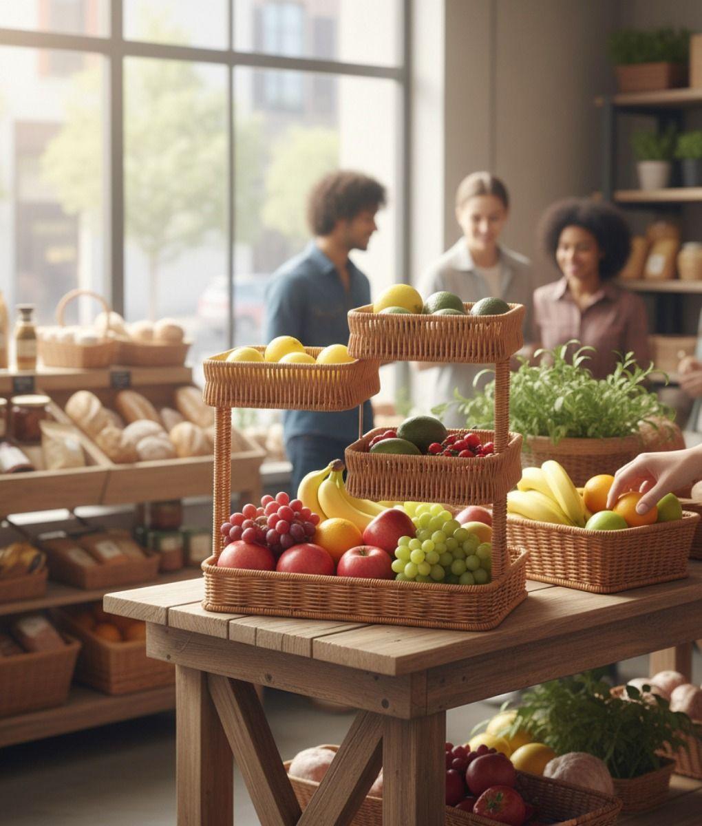 Canasto Decorativo Organizador Multinivel Artesanal Jhn-2