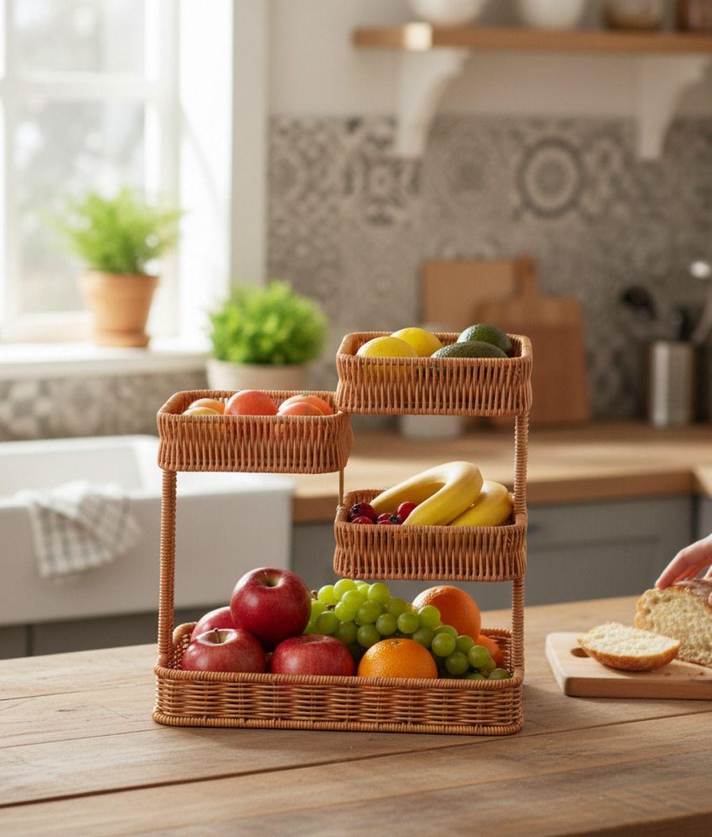 Canasto Decorativo Organizador Multinivel Artesanal Jhn-8