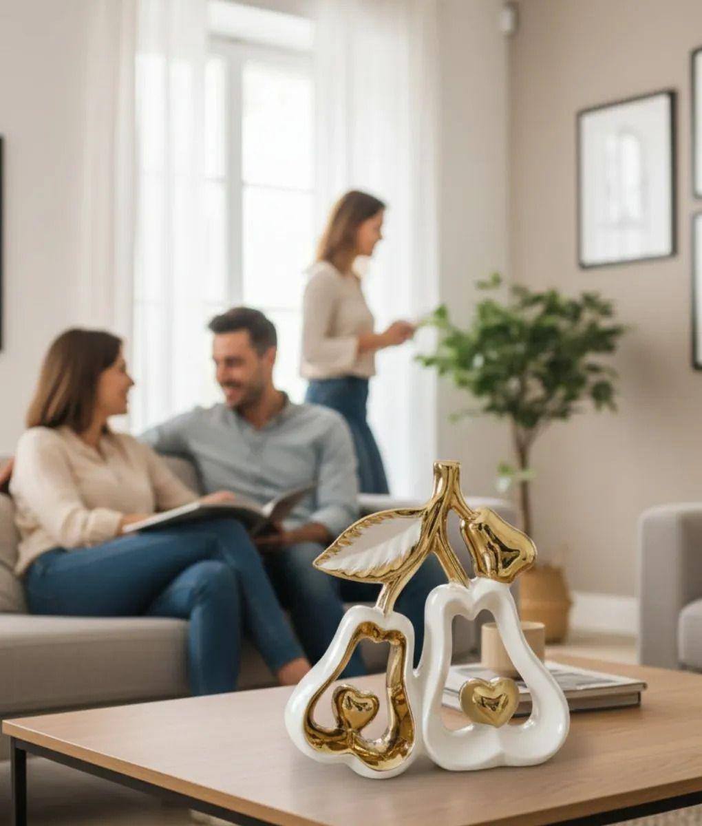 Figura Decorativa Pareja Peras Corazones Estatua Adorno Jhn-3