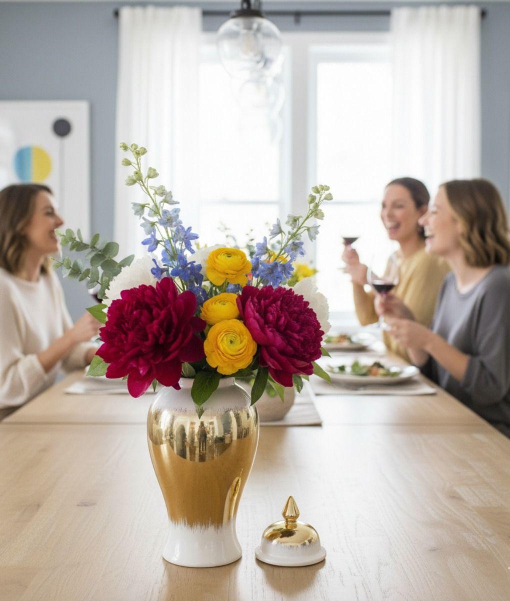 Potiche Decorativo Tapa Estilo Glamour Regencia Lujo Jhn-2