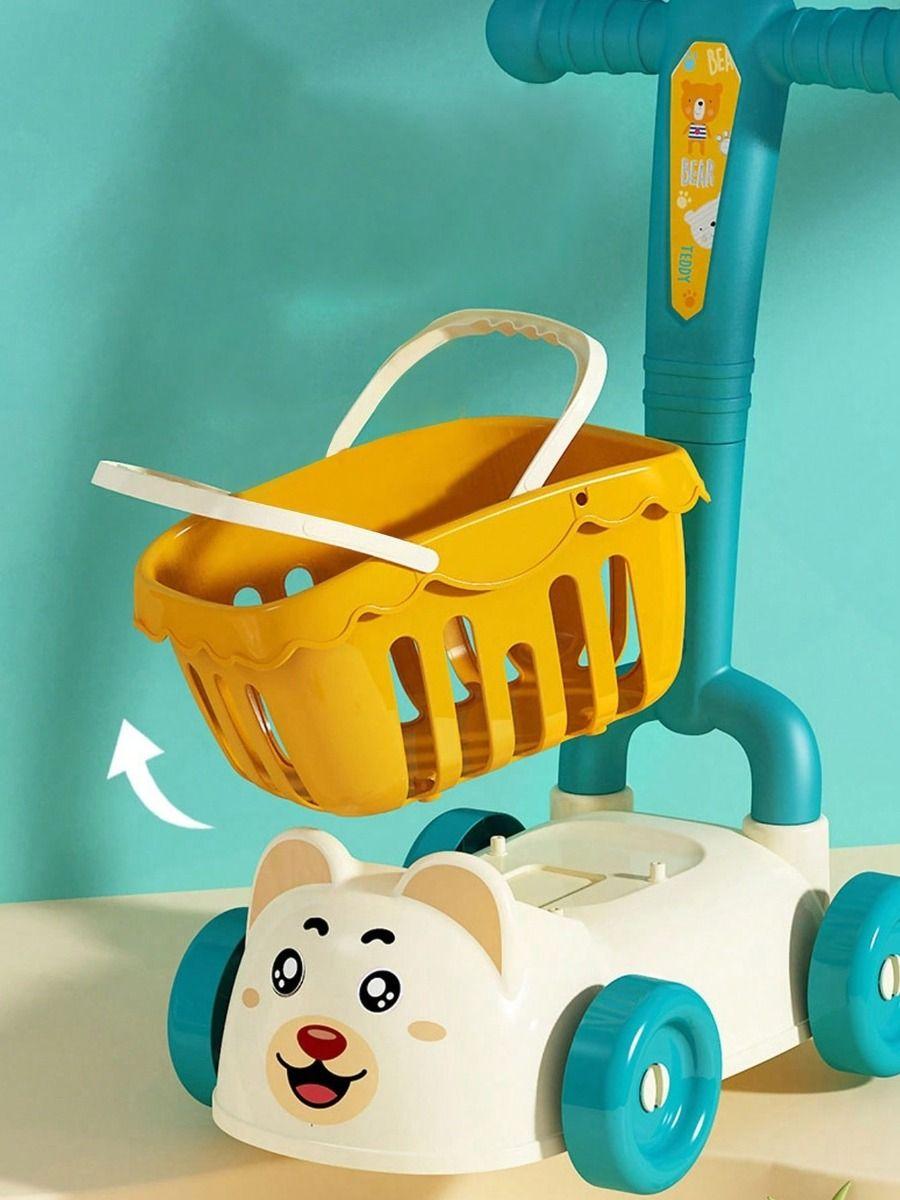 Carrito Compras Juguete Alimentos Simular Cesta 2en1 Jhn-3