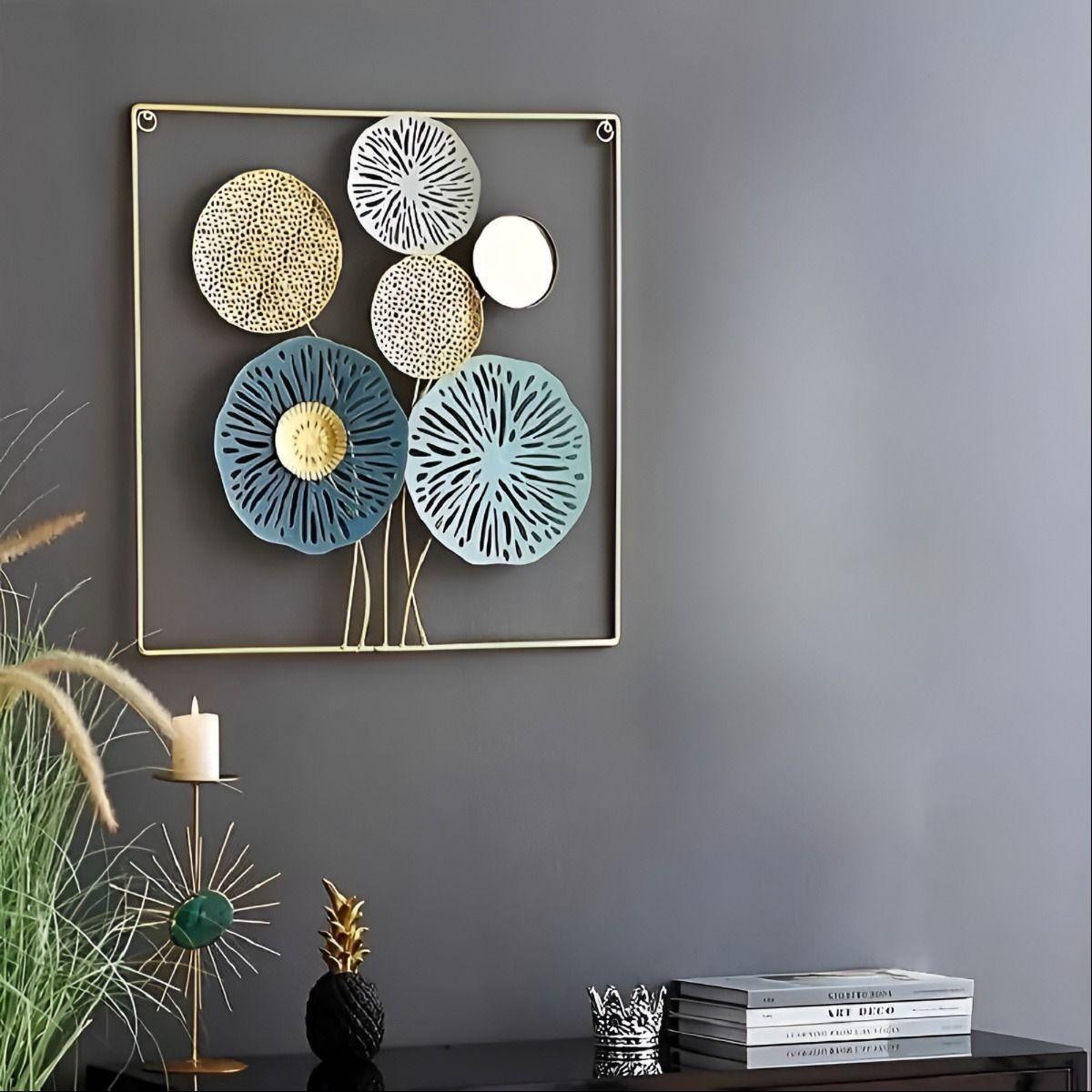 Decoración Pared Espejo Metal Moderno Exquisito Adorno Jhn-3