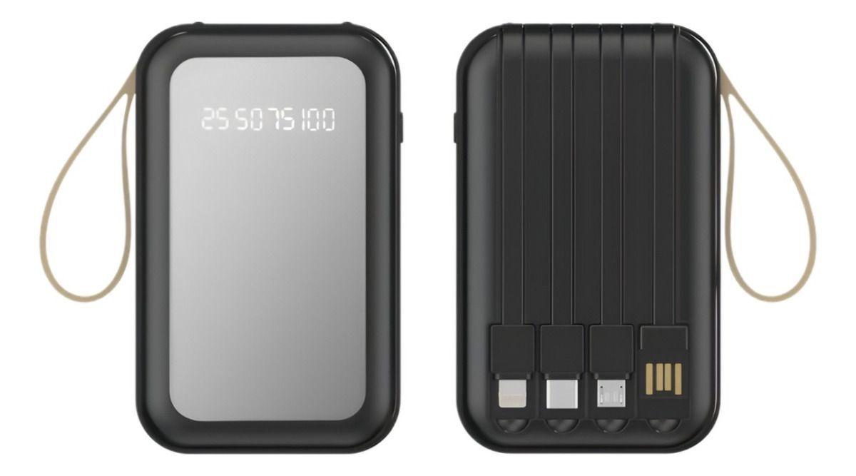 Cargador Inalámbrico Portátil LED Cables integrados 4en1-2