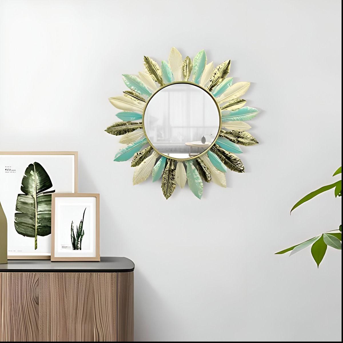 Espejo Pared Redondo Decoración Bohemio Metal Jhn-2