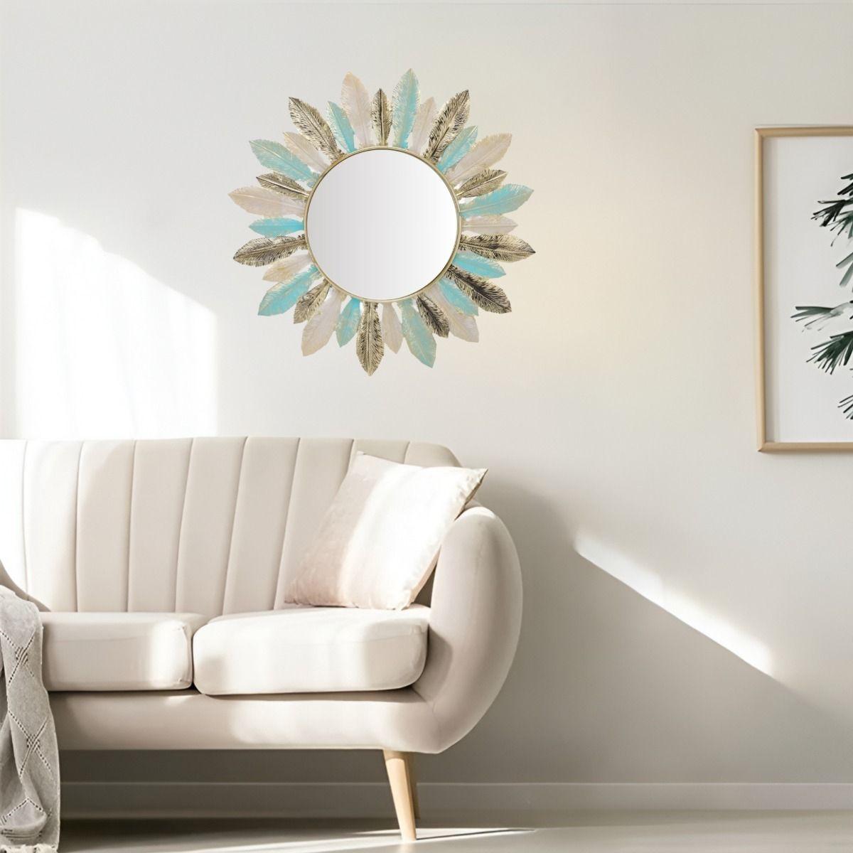 Espejo Pared Redondo Decoración Bohemio Metal Jhn-8