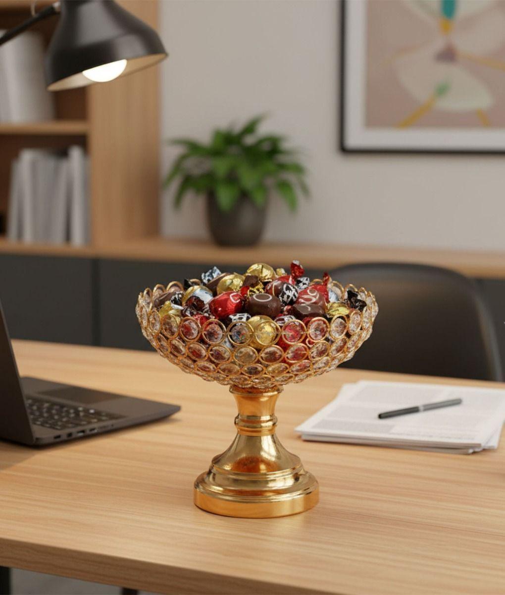 Recipiente Decorativo Pedestal Frasco Moderno Adorno Jhn-7