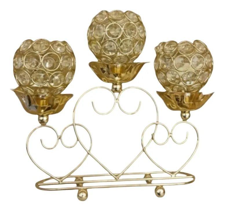 Portavela Triple Diseño Globos Adorno Base Corazón Jhn-9