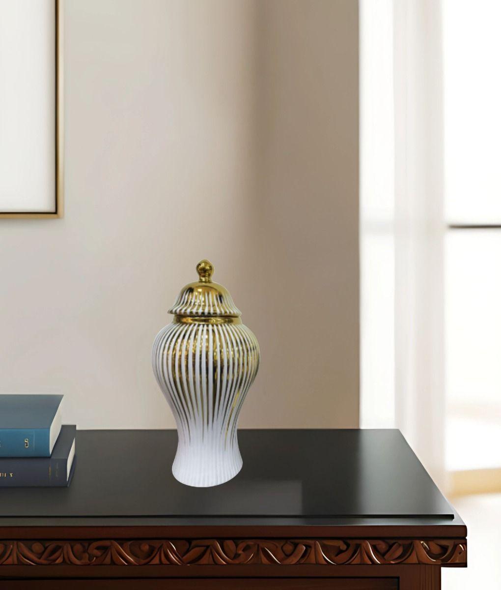 Potiche Jarrón Elegante Recipiente Decorativo Tapa Jhn-7