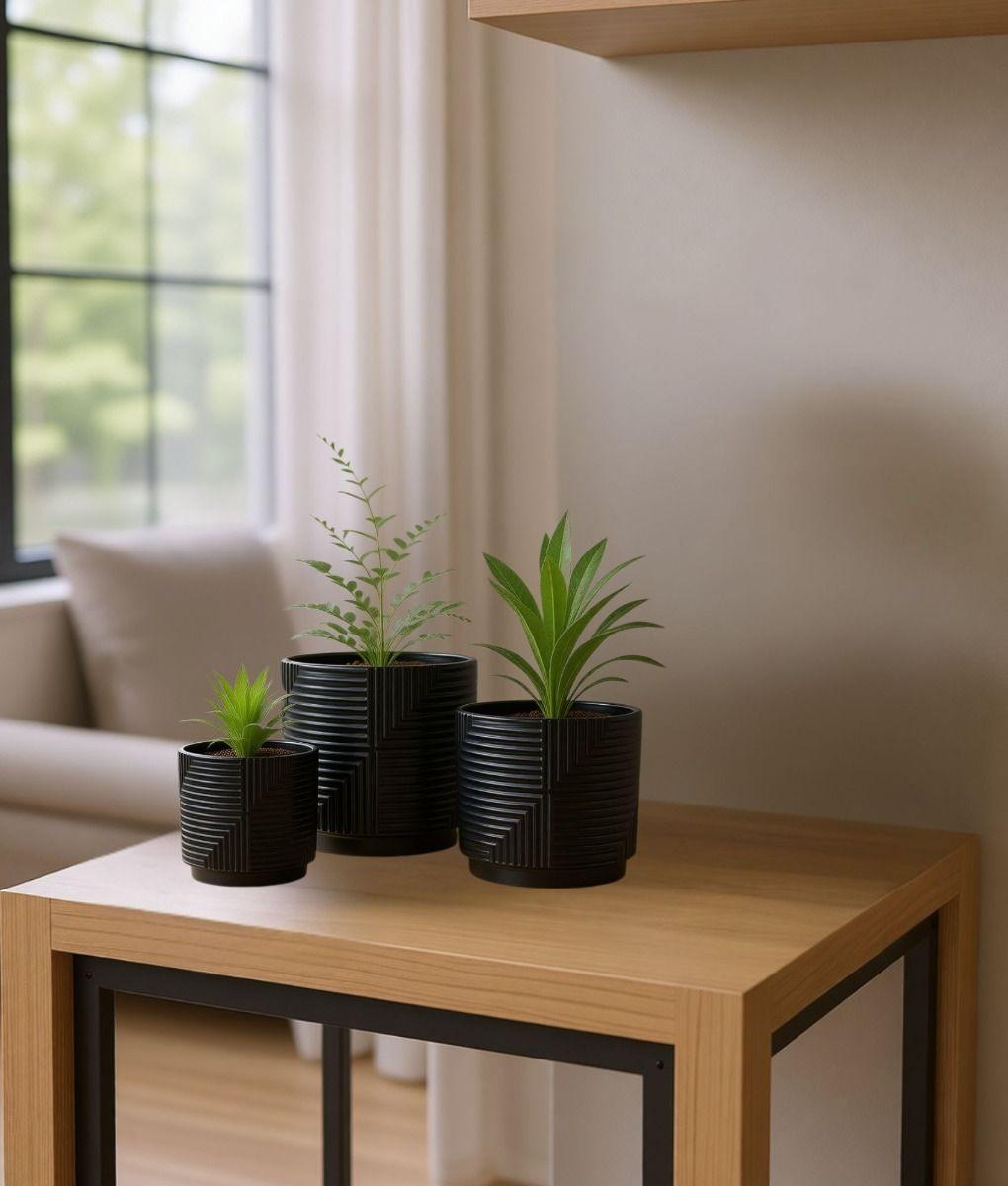 Set 3 Macetero Decorativo Diseño Geométrico Hogar Adorno Jhn-8