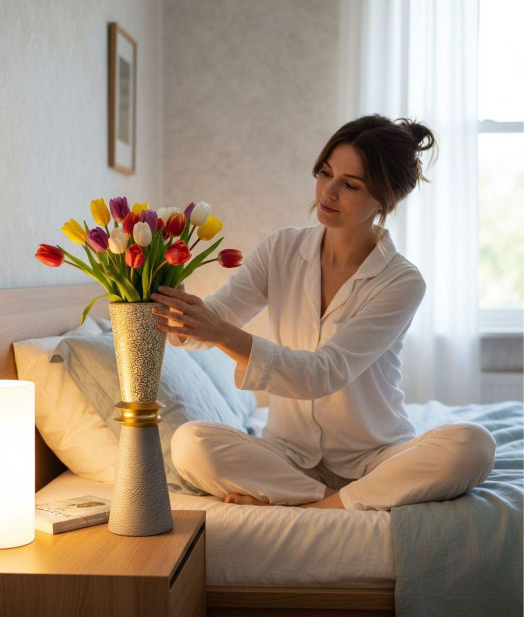 Florero Decorativo Contemporáneo Elegante Textura Jhn-2