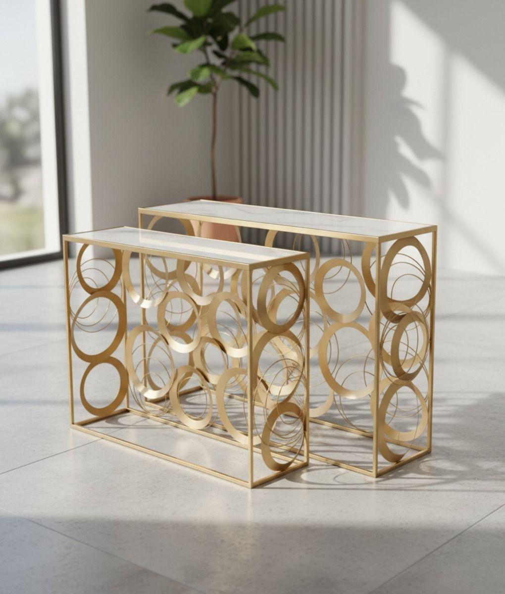 Set 2 Mesa Centro Decorativa Auxiliar Adorno Moderno Jhn-5