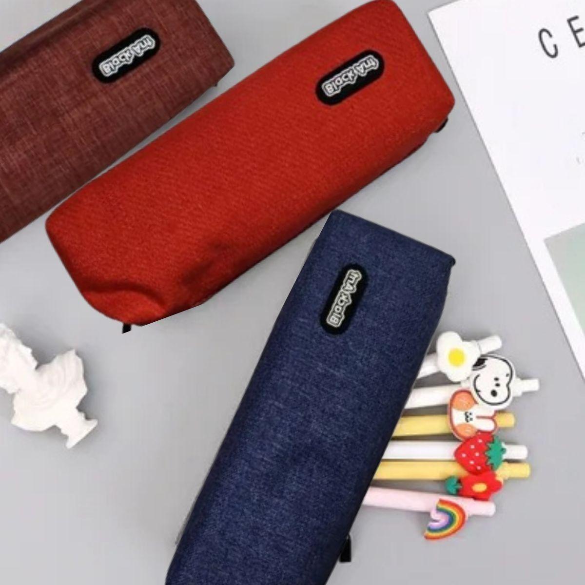 SET 4 ESTUCHES TUBULAR PORTA LAPICES BLACK ART ESCOLAR LAU-3