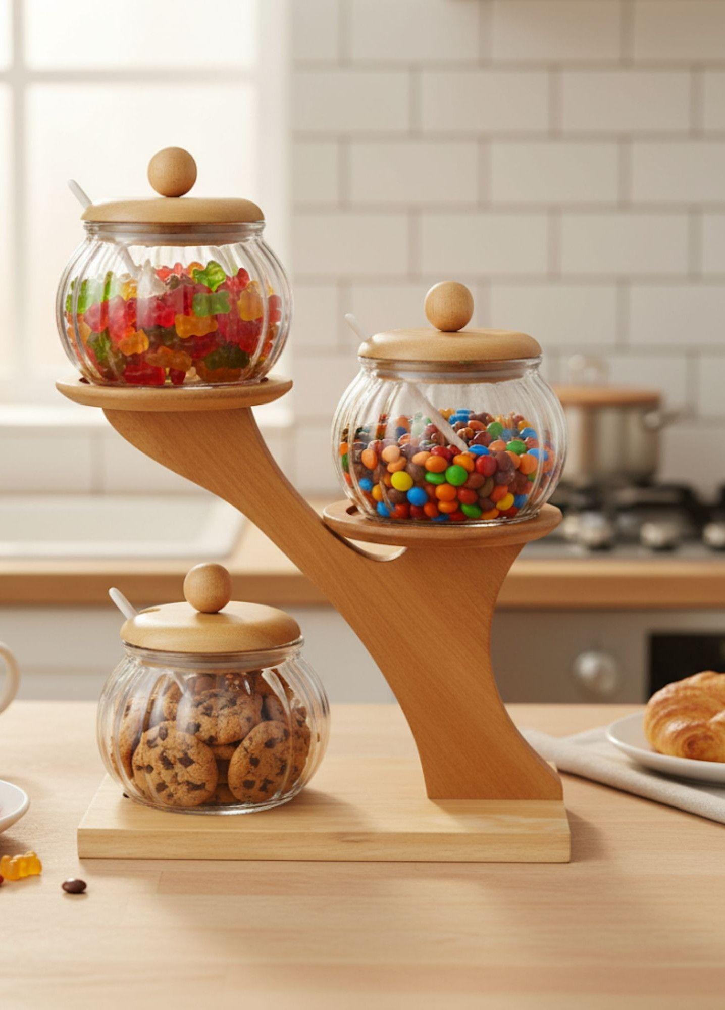 Juego Frasco Contenedor Escalonado Organizador Soporte Jhn-4