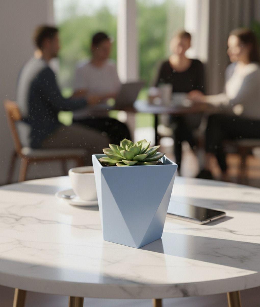 Set 2 Macetero Decorativo Geométrico Diamantado Adorno Jhn-2