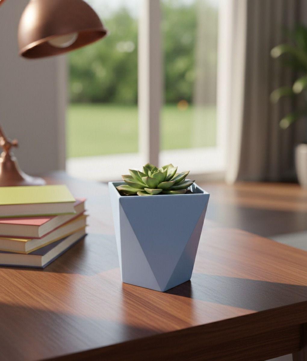 Set 2 Macetero Decorativo Geométrico Diamantado Adorno Jhn-6