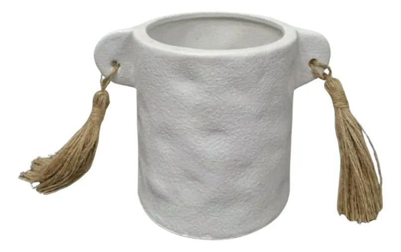 Contenedor Decorativo Rústico Chic Borlas Estilo Boho ALJ-0